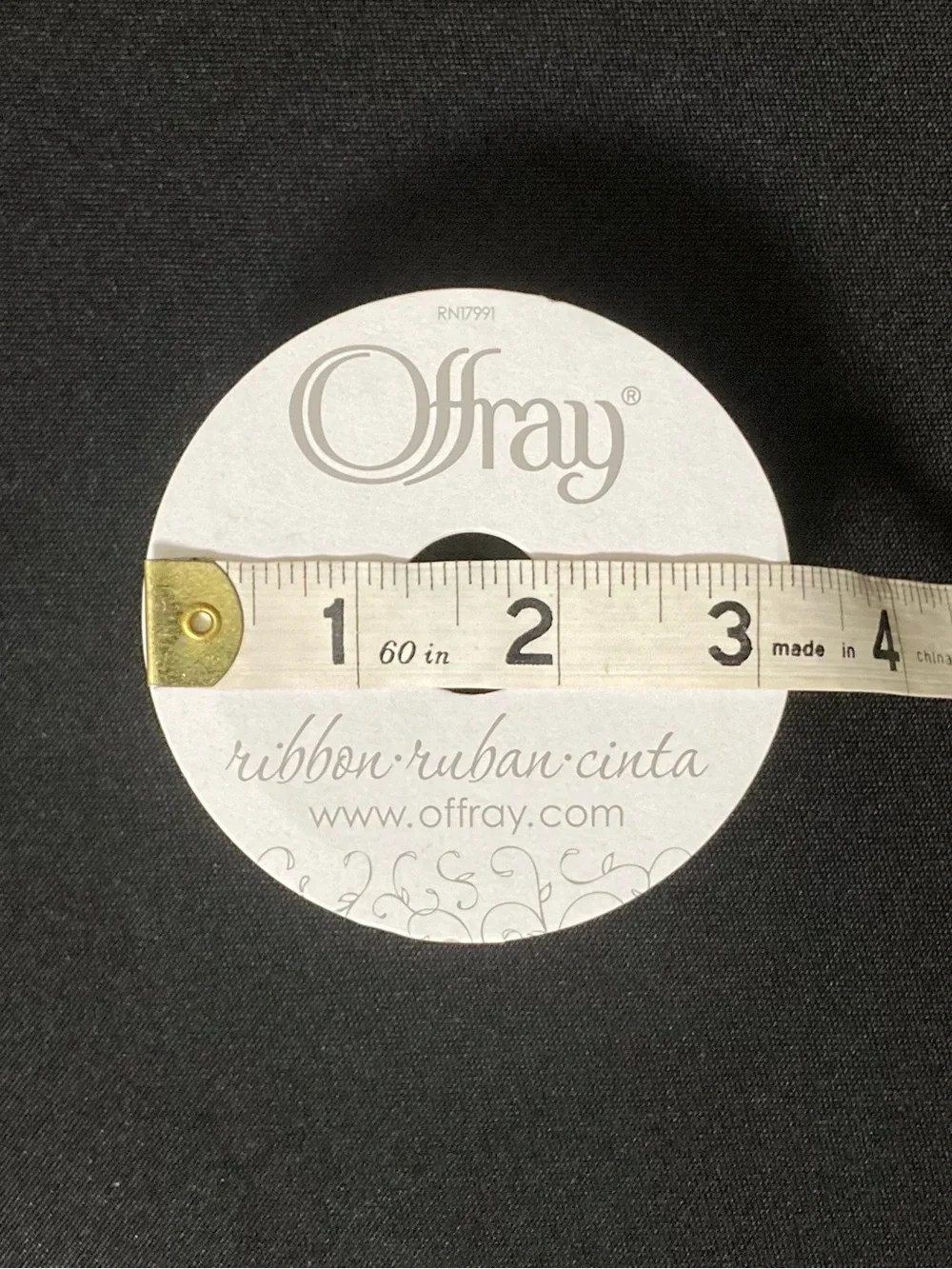 Offray White Craft Ribbon 1.5” x 252”